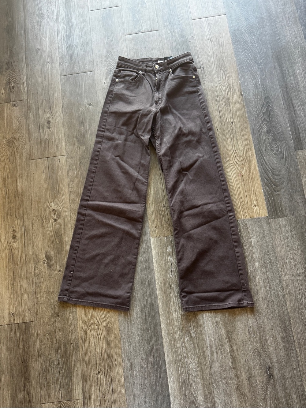 Wide Leg Women’s Jeans in Dark Brown